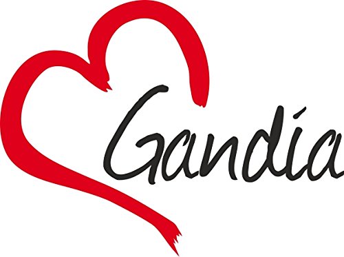 Vinilo Adhesivo para el coche o la moto " GANDIA " Gandía (Ciudad) corazón Sticker ca.9x12cm Pegatina sin fondo