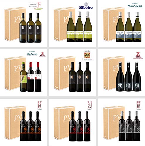 Vino tinto Rioja crianza 100% Tempranillo cosecha 2016 / Vino blanco Rías Baixas 100% Albariño Gallego cosecha 2019. Estuche 3 botellas (2 Ardite +1 ViñaUlla). Excelente pack mixto.
