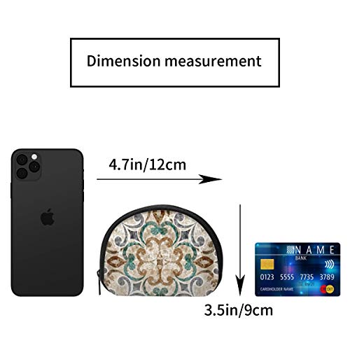 Vintage Italian Tiles Marruecos Monedero Monedero Cambio de Efectivo Bolsa Cremallera Monedero pequeño Carteras Bolsa de cosméticos Bolsa de Almacenamiento