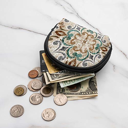 Vintage Italian Tiles Marruecos Monedero Monedero Cambio de Efectivo Bolsa Cremallera Monedero pequeño Carteras Bolsa de cosméticos Bolsa de Almacenamiento