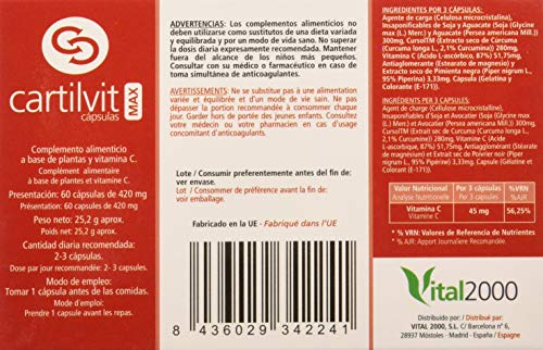 Vital 2000 Cartilvit Max 60 Capsulas - 1 Unidad