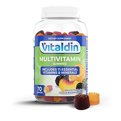 VITALDIN Multivitaminas gummies – Complemento Alimenticio para Mujer y Hombre Adulto con 11 Vitaminas & Minerales - 70 gominolas (suministro para 1 mes), sabor a Frutas – Vitalidad & Inmunidad