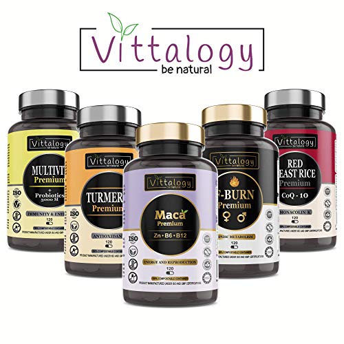 Vittalogy Maca Premium. Maca Andina Pura 4000 mg Con Vitaminas B6 Y B12 Y Zinc. Raíz De Maca Peruana Potenciadora Del Deseo Sexual, La Libido Y La Fertilidad. Vigorizante. 120 Cápsulas.