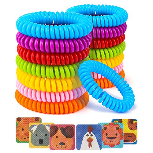 Vivibel Pulsera Repelente de Mosquitos,Pulsera Mosquitos Antimosquitos Natural-15pcs,Pulseras Antimosquitos & Pegatinas Antimosquitos,Seguras e Impermeables,Reutilizable Acampar,Viajar