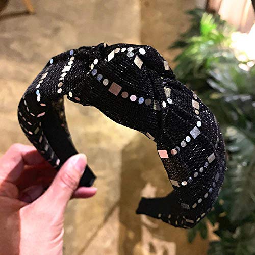 VJGOAL Diademas Mujer Nudo Lentejuela Moda Diademas de Ala Ancha Accesorios de Peinado