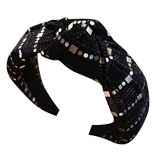 VJGOAL Diademas Mujer Nudo Lentejuela Moda Diademas de Ala Ancha Accesorios de Peinado
