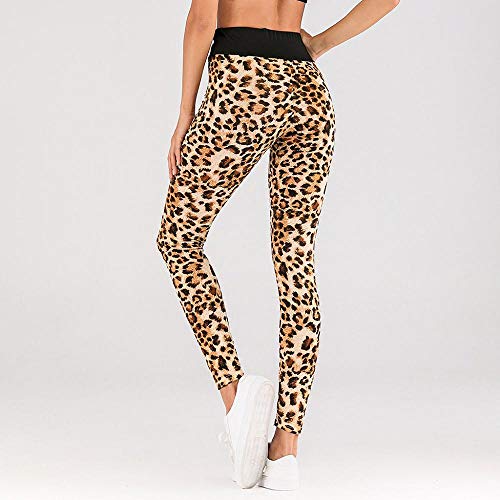 VJGOAL Pantalones de Yoga para Mujer Leggings de Fitness de Estampado de Leopardo de Moda Casual de Cintura Alta Medias elásticas Sexy Gimnasio Corriendo Pantalones Deportivos