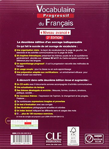 Vocabulaire progressif. Niveau avancé. Per le Scuole superiori. Con espansione online (Progressive du français perfectionnement)