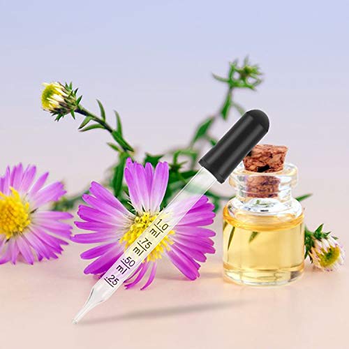 Vococal 20PCS 1ml Pipeta gotero reutilizable con escala para la medición de la transferencia de aceites esenciales pinturas manchas manchas perfumes