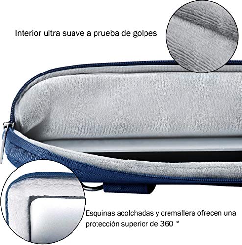 Voova 17.3 17 Pulgadas Funda Maletín de Ordenador Portatil, Upgrade Protectora Bandolera Bolso Multifuncional Delgado Compatible para Envy, Yoga ThinkPad, Chromebook, HP Acer, Hombre y Mujer, Azul