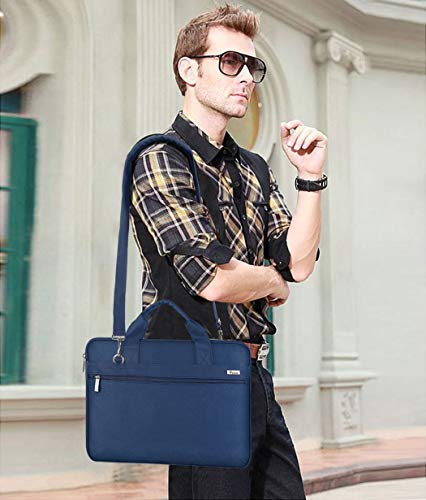 Voova 17.3 17 Pulgadas Funda Maletín de Ordenador Portatil, Upgrade Protectora Bandolera Bolso Multifuncional Delgado Compatible para Envy, Yoga ThinkPad, Chromebook, HP Acer, Hombre y Mujer, Azul