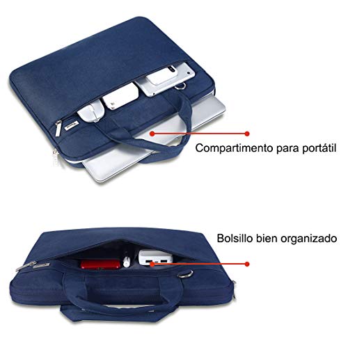 Voova 17.3 17 Pulgadas Funda Maletín de Ordenador Portatil, Upgrade Protectora Bandolera Bolso Multifuncional Delgado Compatible para Envy, Yoga ThinkPad, Chromebook, HP Acer, Hombre y Mujer, Azul