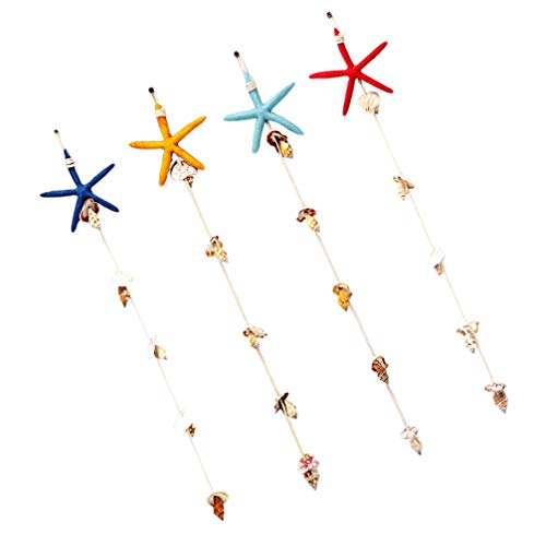VOSAREA 4 Piezas Adorno Colgante Estrella de Mar Hermosas Conchas Decorativas Y Adornos Colgantes de Estrella de Mar Decoración de Pared para Jardín de Infantes Habitación de Pared