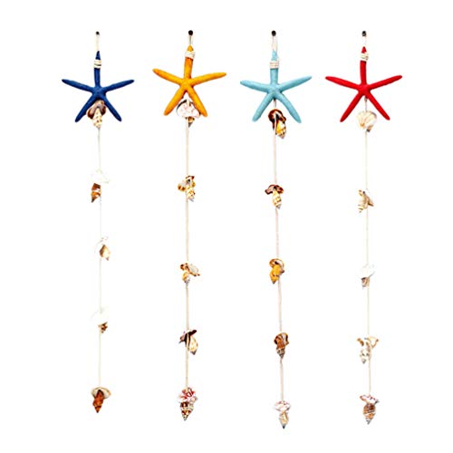 VOSAREA 4 Piezas Adorno Colgante Estrella de Mar Hermosas Conchas Decorativas Y Adornos Colgantes de Estrella de Mar Decoración de Pared para Jardín de Infantes Habitación de Pared