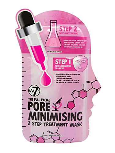 W7 The Full Facial Pore Minimising 2 Step Treatment Sheet Face Mask Moisturiser