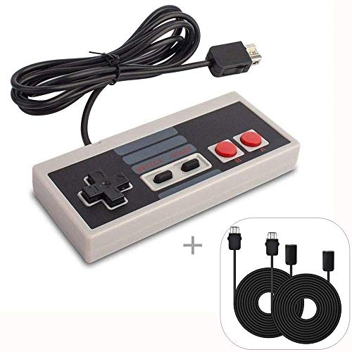 WADEO Mando con Cable Integrado 1.8m y 2 Cables Extensibles de 3M para Nintendo NES Classic Mini Edition, con Funda de Transporte