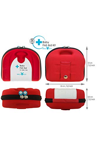 Wallaboo - Botiquín de primeros auxilios para bebé, color rojo