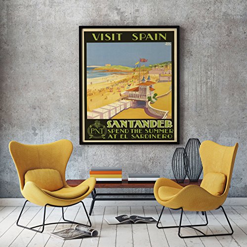 WallBuddy Santander - Póster de Viaje, diseño Vintage con Texto en español, 5 x 7