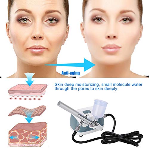 Wandisy Mini Spray de inyección de oxígeno para el Cuidado de la Piel con Agua, hidratante, suavizante, Arrugas, mechine de Belleza(EU-Oro Rosa)