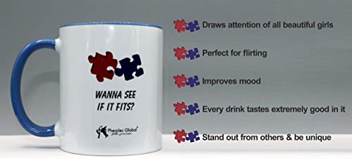 ¿Wann See If It Fits? Taza divertida, Día del padre, Día de San Valentín, Cumpleaños, Navidad, Taza de café de té de oficina 325 ml y Androstenonum 1.5 ml 100% de feromona para hombres
