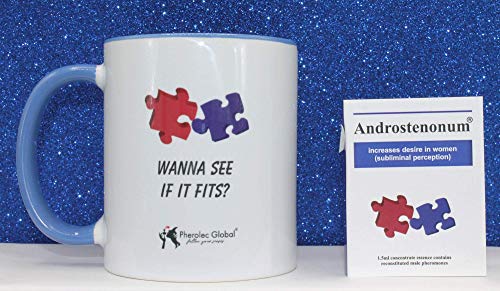 ¿Wann See If It Fits? Taza divertida, Día del padre, Día de San Valentín, Cumpleaños, Navidad, Taza de café de té de oficina 325 ml y Androstenonum 1.5 ml 100% de feromona para hombres