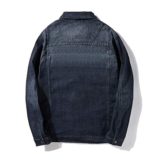 waotier Chaqueta Vaquera Chaqueta de Invierno de Moda para Hombre Motocicleta De Espesor Slim Fit Color sólido Agujero Jeans Chaqueta Tops Tallas Grandes