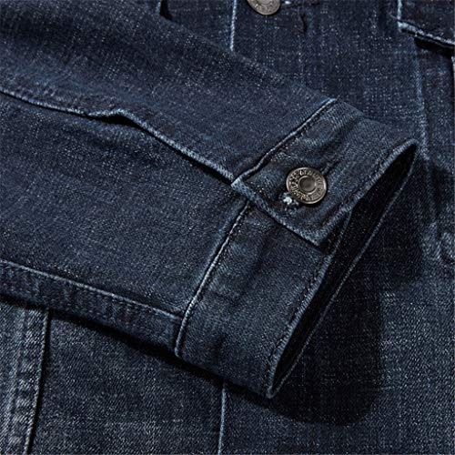 waotier Chaqueta Vaquera Chaqueta de Invierno de Moda para Hombre Motocicleta De Espesor Slim Fit Color sólido Agujero Jeans Chaqueta Tops Tallas Grandes