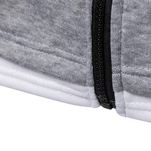 waotier Chaquetas Deportivas Chaqueta De Trinchera Hombres Cremallera Sudaderas con Capucha Botón de Empalme Pullover Sudadera con Capucha de Manga Larga Tops Blusa