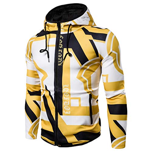 waotier Sudaderas con Capucha Hombres Empalmes Ropa Deportiva Patchwork Color Pullover Manga Larga Chaquetas Deportivas Tops Blusa