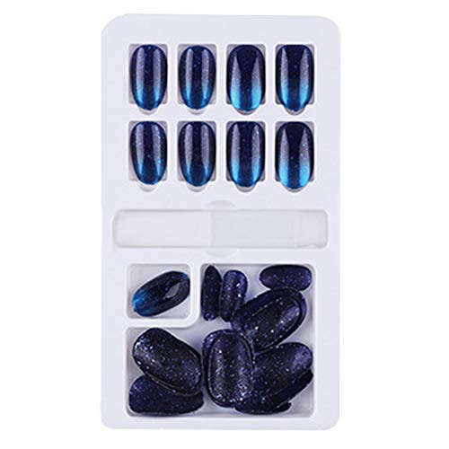 Watkings False Nails, Elegant Touch Colour False Nails, 24pcs Reusable Stick-On Nails Tips Removable Wearable Fake Nail Manicure Accessories Kits for Women Girls