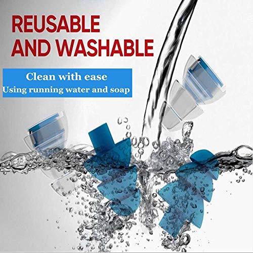 WAXCC 27dB Reducción de ruido Cancelación Protección auditiva Tapón auditivo para concierto Músico Baterista Motocicleta Montar Reutilizable Cuidado del sueño, naranja