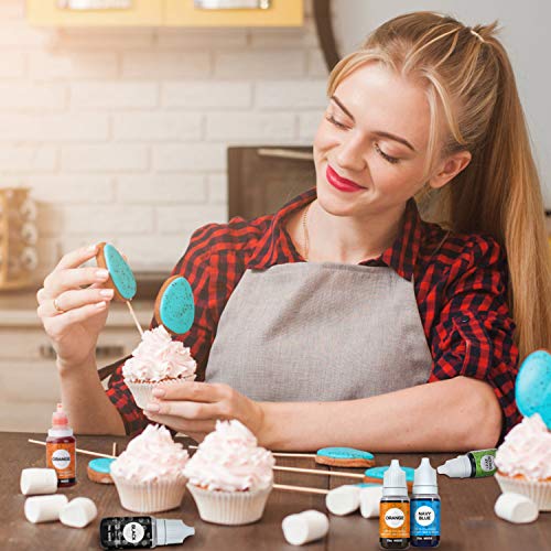 WayEee Colorante Alimentario 10 Colores 0.35oz/10ml Colorante Alimentario de Alta Concentración Liquido para Colorear Pasteles Galletas Macaron Fondant Bebidas