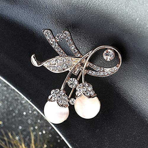 Wbmmctt Diamante Cerezas Broche Creativo Salvaje Pequeño Fresco Ópalo Ramillete Ropa Accesorios Mujeres