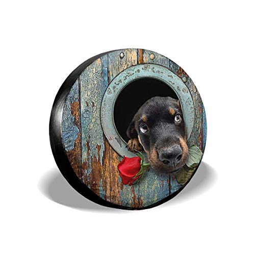 WCHAO Cubierta de neumático de Coche Cubierta Protectora de protección Solar Animales Antiguos Perro a Prueba de Agua Cubierta de neumático de Rueda de Repuesto Universal 16 'Pulgadas