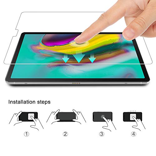 WD&CD [2 Piezas Protector de Pantalla Compatible con Samsung Galaxy Tab S5e 10.5 SM-T720/SM-T725 Cristal Templado con [Garantía de por Vida] [Alta Definicion] [Anti Scratch] [Anti Bubble]