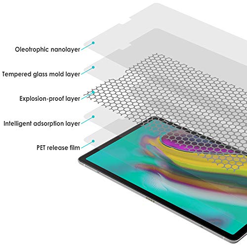 WD&CD [2 Piezas Protector de Pantalla Compatible con Samsung Galaxy Tab S5e 10.5 SM-T720/SM-T725 Cristal Templado con [Garantía de por Vida] [Alta Definicion] [Anti Scratch] [Anti Bubble]