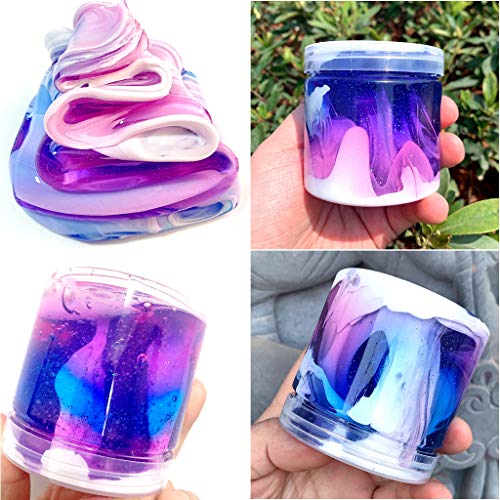 Webla - Non-Toxic Clear Slime Beautiful Color Mixing Cloud Slime Kids Relief Stress Toys Slime Mud