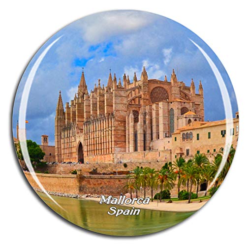 Weekino España Palma Mallorca Catedral Imán de Nevera 3D de Cristal de la Ciudad de Viaje Recuerdo Colección de Regalo Fuerte Etiqueta Engomada refrigerador