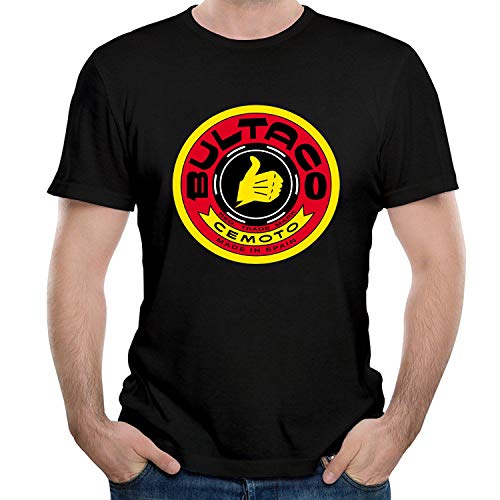 WEIQIQQ Hombre Bultaco Red Logo Gift Short Sleeved Camiseta/T-Shirt
