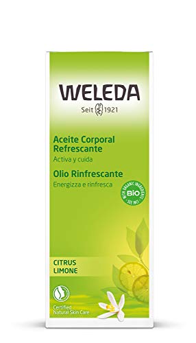 Weleda Citrus - aceites corporales (Hidratante, Botella, Prunus Amygdalus Dulcis (Sweet Almond) Oil, Alcohol, Citrus Medica Limonum (Lemon) Peel Oil, Fragran, Apply a small amount of Citrus Refreshing Body Oil to damp skin. Massage in a circular motion to