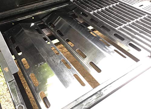WELL GRILL 5 piezas de repuesto de protección térmica para Ducane 5 quemadores, CosmoGrill, Char-Broil, FirePlus, Fire Mountain y otros modelos parrillas (16 7/8 "x 5 1/8", acero inoxidable)