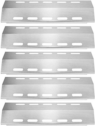 WELL GRILL 5 piezas de repuesto de protección térmica para Ducane 5 quemadores, CosmoGrill, Char-Broil, FirePlus, Fire Mountain y otros modelos parrillas (16 7/8 "x 5 1/8", acero inoxidable)