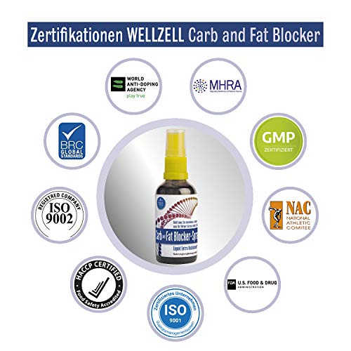 WellZell® Carb Blocker y grasa Bloqueador Spray 50 ml – homeopática y alta dosis