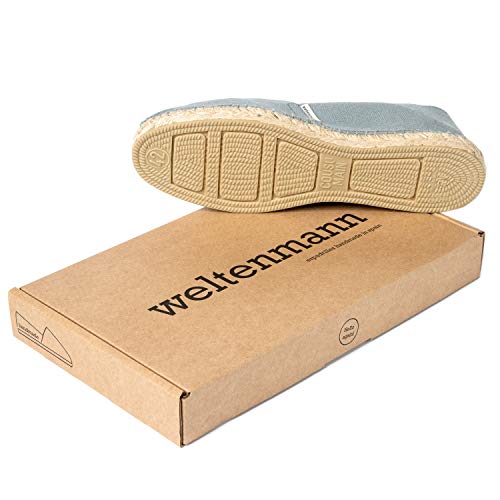 WELTENMANN Alpargatas Slip-on Clásicas para Hombre en Algodón con Bolsa de Algodón, Hippo, 44 | Handmade in Spain