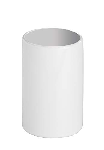 Wenko Polaris Vaso para Cepillos de Dientes, Cerámica, Blanco, 7x7x11 cm