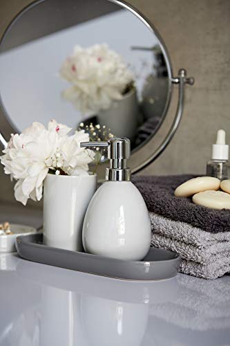 Wenko Polaris Vaso para Cepillos de Dientes, Cerámica, Blanco, 7x7x11 cm