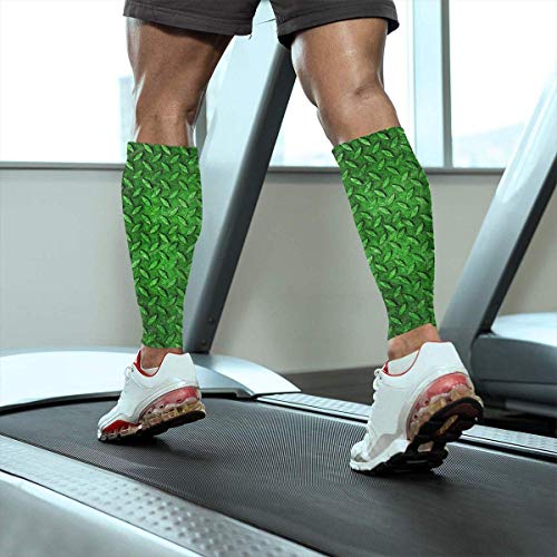 Wfispiy Manga de compresión de pantorrilla Figura de hoja sólida verde Espinilla de pantorrilla Soporta calcetines de compresión de piernas - Hombres Mujeres
