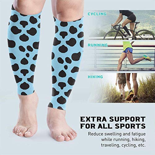 Wfispiy Manga de compresión de pantorrilla Huellas de animales Shin de pantorrilla Soporta calcetines de compresión de piernas - Hombres Mujeres