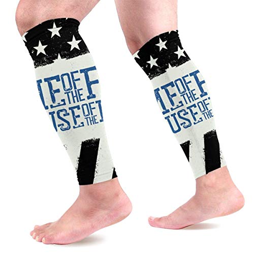 Wfispiy Manga de compresión para pantorrillas Bandera americana Thin Blue Line Us Shin de pantorrilla admite calcetines de compresión para piernas - Hombres Mujeres