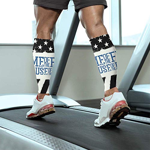 Wfispiy Manga de compresión para pantorrillas Bandera americana Thin Blue Line Us Shin de pantorrilla admite calcetines de compresión para piernas - Hombres Mujeres